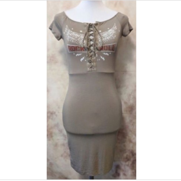 Mikey & Joey Dresses & Skirts - Mikey & Joey Bodycon Shirt Scoop Neck Stretch